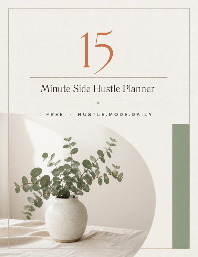 Cover of the free 15-Minute Side Hustle Planner